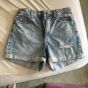 80’s Mom High-Waisted Jean Shorts with Cuffed Hem